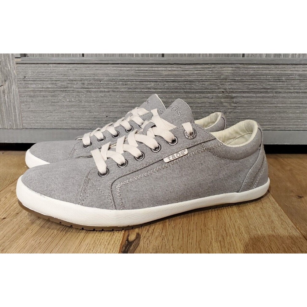 Taos STAR Womens Gray Wash Canvas Casual Lace Up Sneaker Shoes Size 8.5